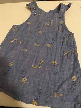 Carter's Chambray Blue Sundress with Yellow Dot Floral
